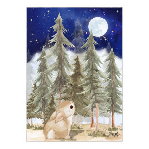 Arte de parede pôster do Coelho  Noite Estrelada
