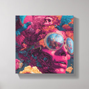 Arte de Parede Psicodélica Surreal na canvas Estic