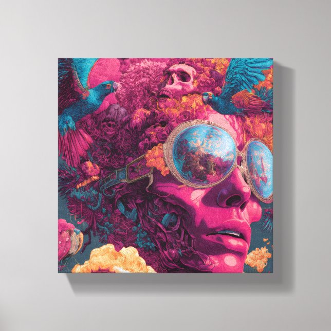 Arte de Parede Psicodélica Surreal na canvas Estic (Frente)