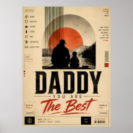 Arte de Parede Retro Pai e Filho Poster