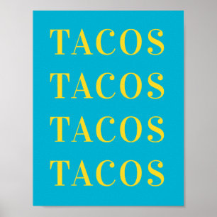 Arte de Parede Tacos Tacos, Poster de Quarto de Do