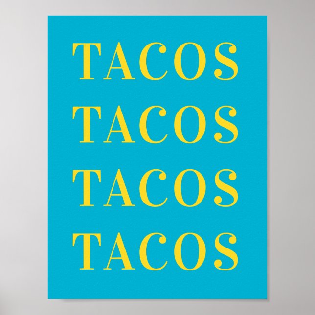 Arte de Parede Tacos Tacos, Poster de Quarto de Do (Frente)