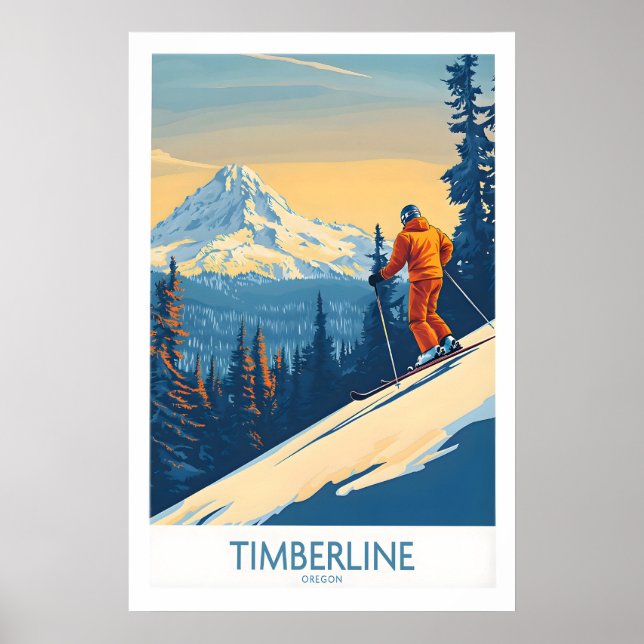 Arte de Parede Timberline Poster de Esqui 1 (Frente)