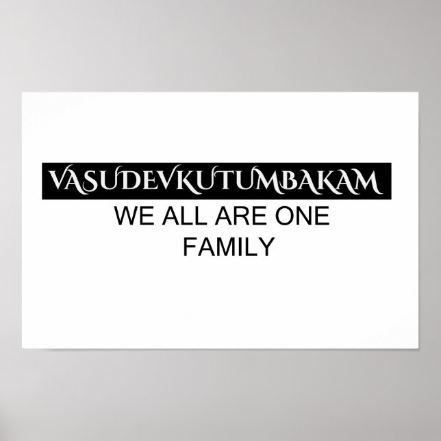 Arte de parede Vasudevkutumbakam - Poster de Citaç (Frente)