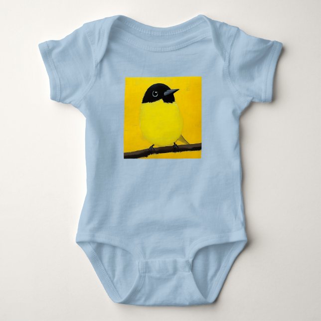 Arte de Pássaro Amarelo Funky | Design de Camisa A (Frente)
