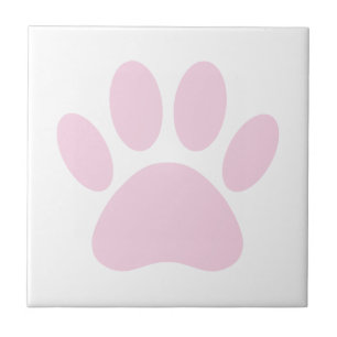 Arte de Pegada de Pata de Cachorro Rosa Claro e Br