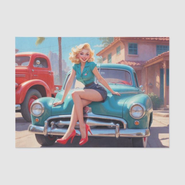 Arte de Pin-up de Papel Tecido (Frente )