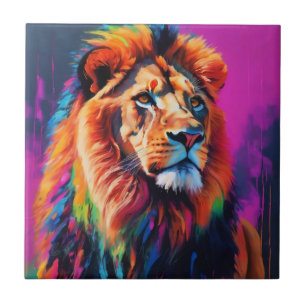Arte de pintura de retrato de leão