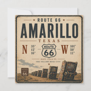 Arte de Postais da Rota 66 Retro Amarillo
