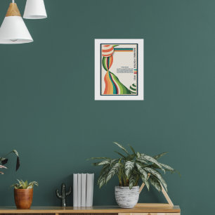 arte de pôster bauhaus estilo retro ondulado color