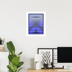 arte de pôster bauhaus geométrico de pontos azuis