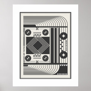 arte de pôster bauhaus preto e branco