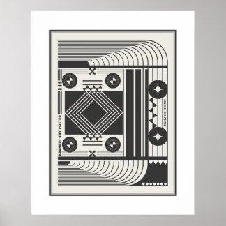 arte de pôster bauhaus preto e branco