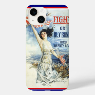 Arte de pôster da mulher patriótica vintage com a 