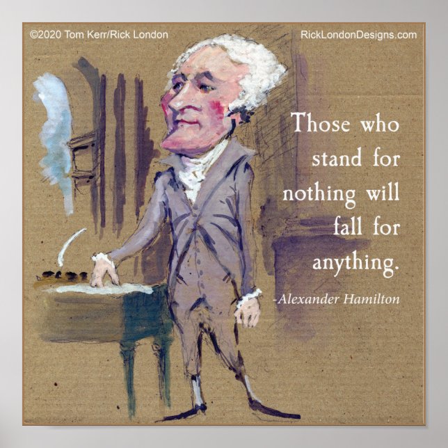 Arte de pôster de Alexander Hamilton & Citação (Frente)