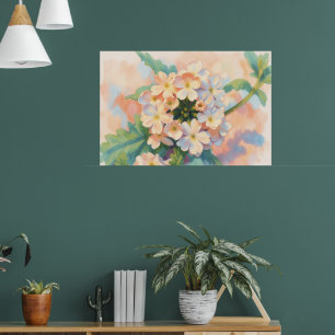 Arte de Poster de Aquarela de Flor Floral