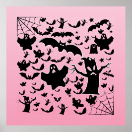 Arte de Poster de Halloween Silhueta de Fantasma A