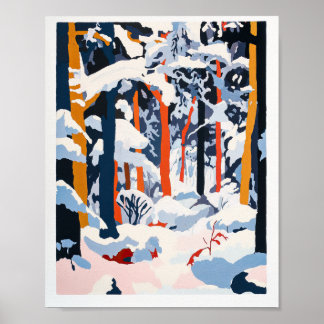 Arte de Poster de Muro de inverno da Floresta de N