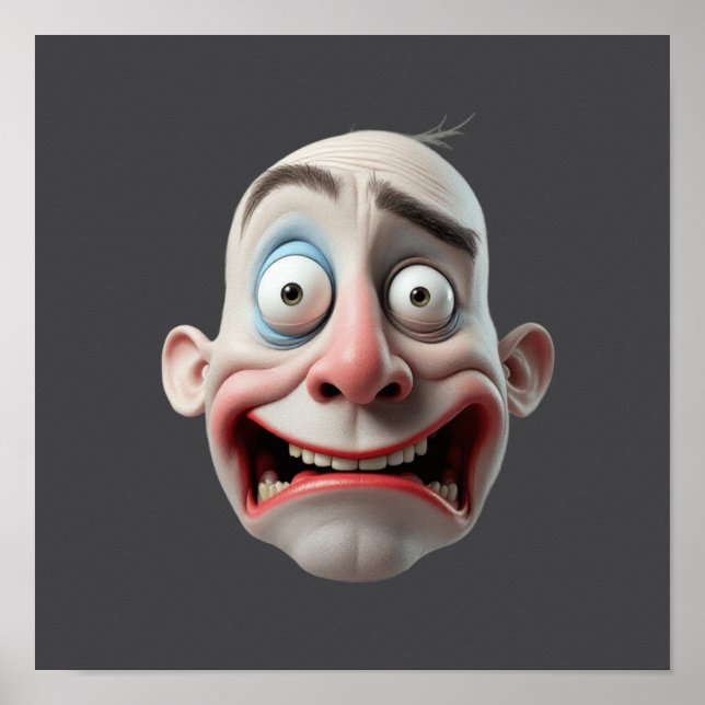 Arte de Poster de Rosto Expressivo de Monstro de D (Frente)