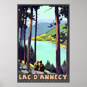 Arte de Poster de Viagem Lac D'Annecy Haute Savoie