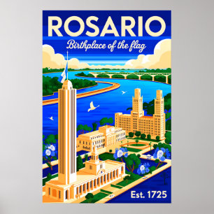 Arte de Poster de Viagem Retro de Rosario Argentin