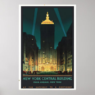 Arte de Poster de Viagem Vintage da Grand Central 