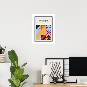 Arte de pôster geométrico Bauhaus vintage clássico