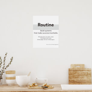 Arte de Poster Motivacional de Citação de Rotina M