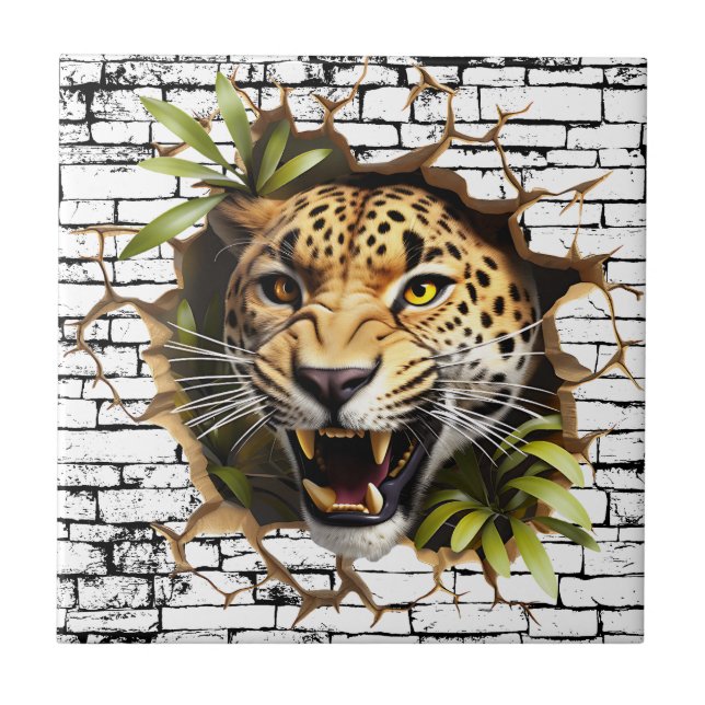 Arte de Quebra de Parede do Leopard 3D - Safari Re (Frente)
