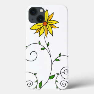 Arte de Rabisco de Flor Amarela Caprichosa