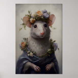 Arte de Rato Gótico Impressão Mouse Vitoriano com