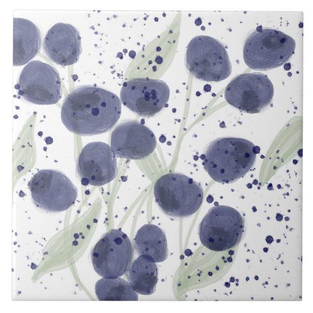 Arte de respingo roxo mirtilo aquarela (Frente)