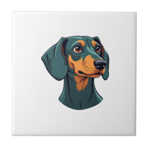 Arte de retrato de Dachshund vintage Ilustração de
