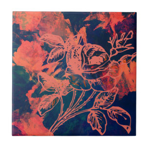 Arte de Rosa Vermelha Abstrata