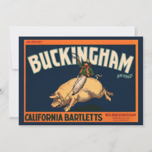 Arte de rótulo de caixa de frutas vintage Cowboy e