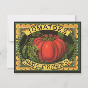 Arte de rótulo de caixa de frutas vintage, tomates