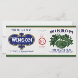 Arte de rótulo de lata de legumes vintage, Ervilha