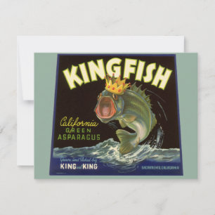 Arte de rótulo de lata de produto antigo, Kingfish