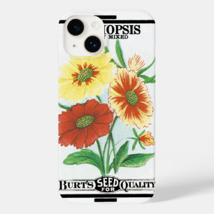 Arte de rótulo de pacote de sementes vintage, flor