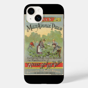 Arte de rótulo de produto vintage, pílulas de maça
