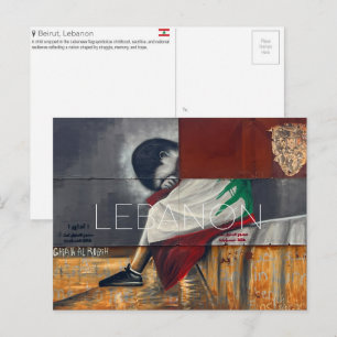 Arte de Rua em Beirute, Líbano Cartão Postal de Vi