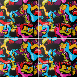 Arte de Rua Hip Hop Colorida Neon Graffiti
