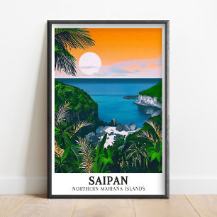 Arte de Saipan - Pôsteres da Praia Marinha - Impre