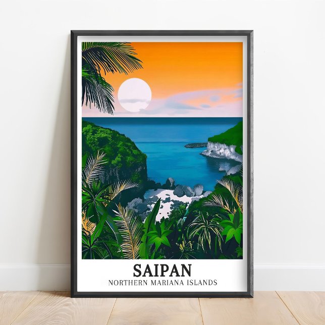 Arte de Saipan - Pôsteres da Praia Marinha - Impre (Criador carregado)