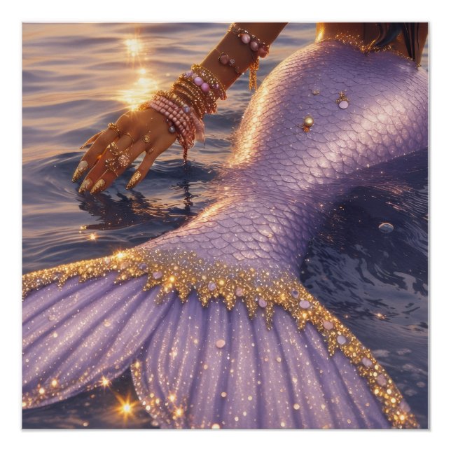 arte de sereia || pôster brilhante (Frente)