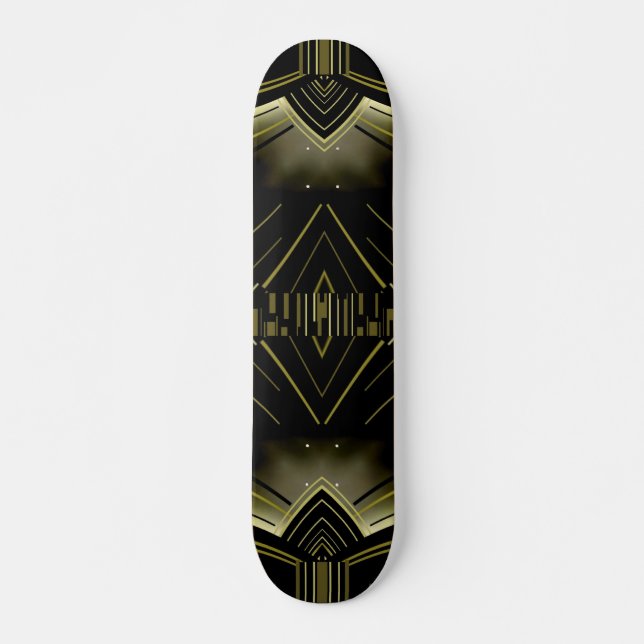 Arte de skate Deco Preto Dourado (Frente)