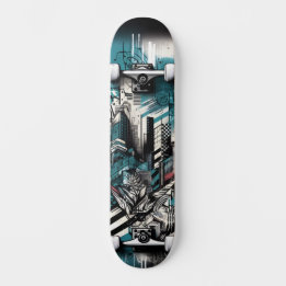 Arte de skate retro-futurista em tech street 1