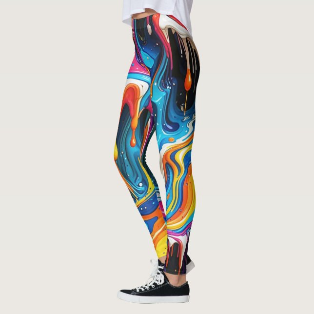 Arte de superfície abstrata 1217 - Leggings (Esquerda)
