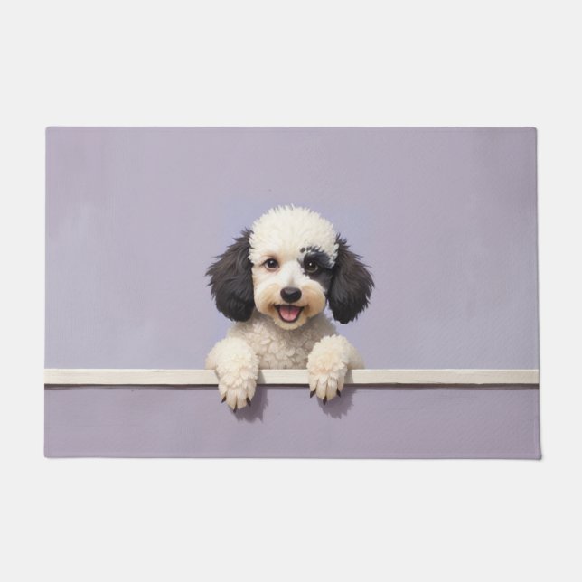 Arte de Tapete de Entrada de Cachorro Poodle (Frente)
