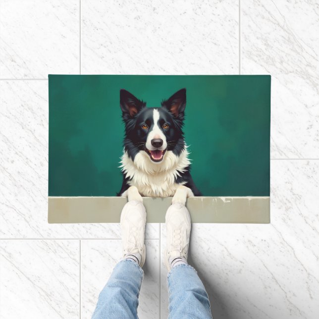 Arte de Tapete de Porta Border Collie (Interior)